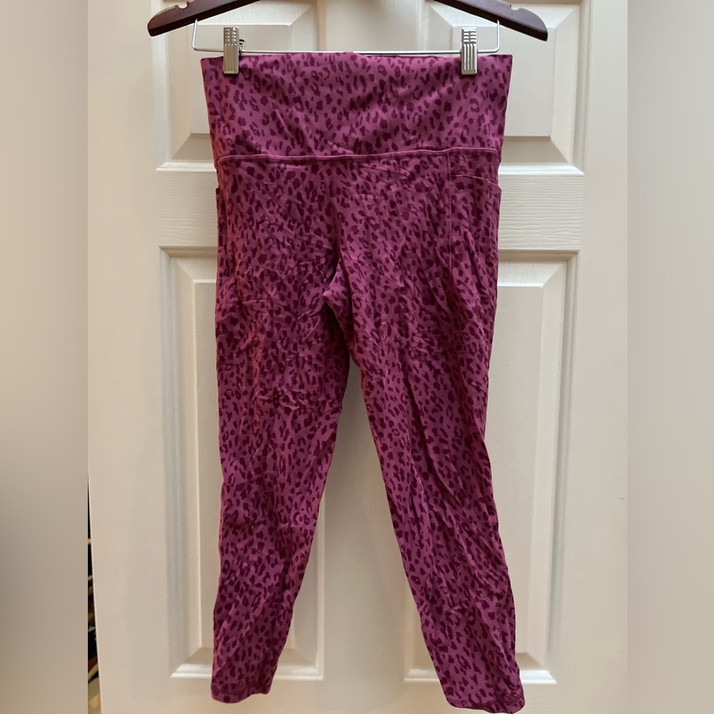Athleta Purple Leopard Print Leggings